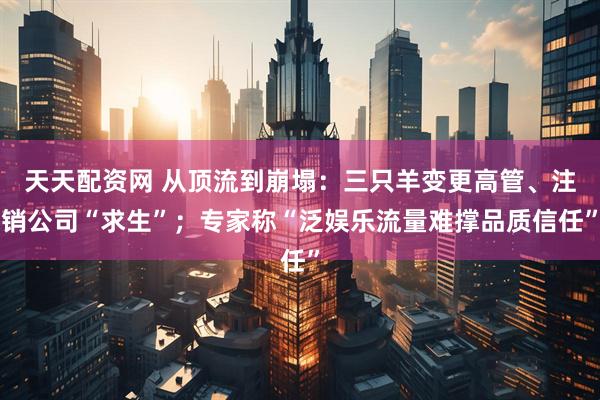 天天配资网 从顶流到崩塌：三只羊变更高管、注销公司“求生”；专家称“泛娱乐流量难撑品质信任”