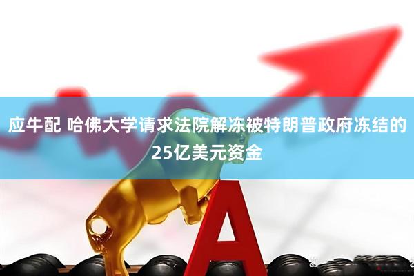 应牛配 哈佛大学请求法院解冻被特朗普政府冻结的25亿美元资金