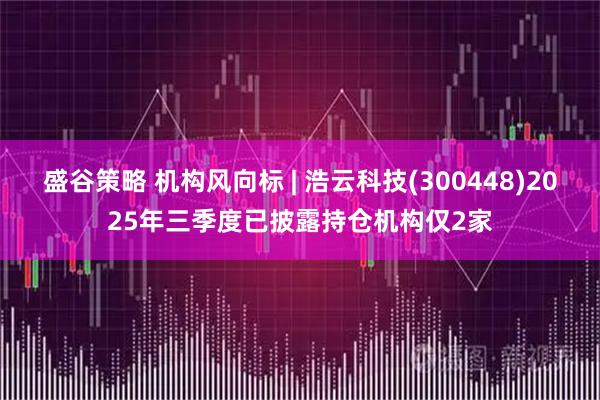 盛谷策略 机构风向标 | 浩云科技(300448)2025年三季度已披露持仓机构仅2家